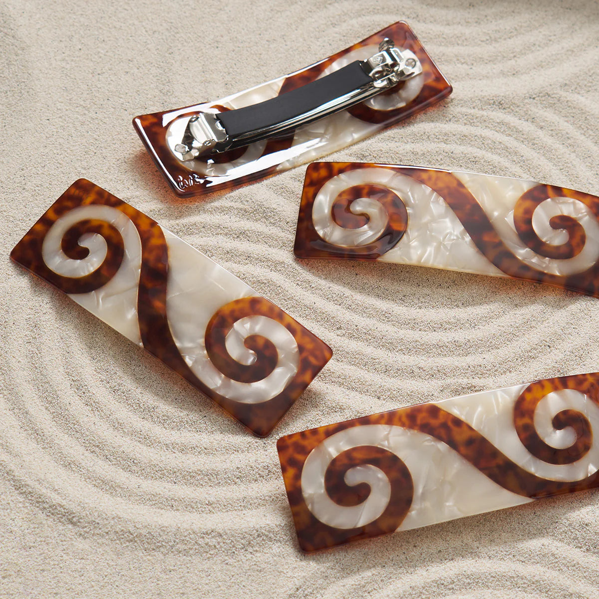 Winona Irene- Twin Spiral French Barrette Tortoise