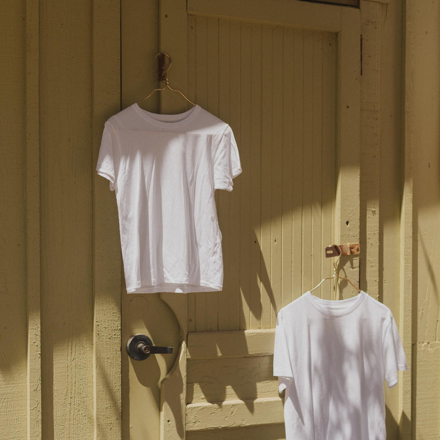 Womens Cotton Tee and Mens Cotton Tee in White