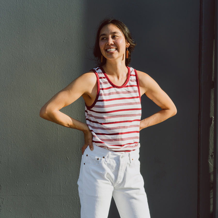 Maroon Striped Tank