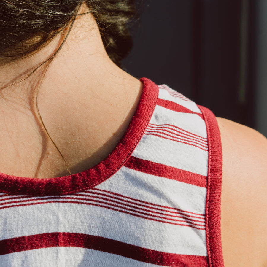 Maroon Striped Tank
