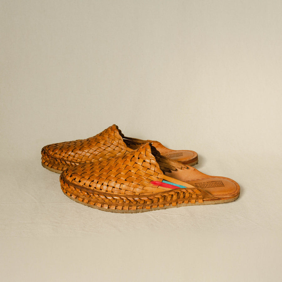 Mohinders Men's Woven City Slippers in Honey with Stripe
